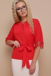 Красная блузка с кружевом Карла GL691801