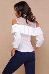 Біла блузка з воланом Еріка GL691602