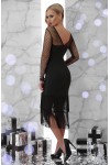 Черное платье с бахромой Багира GL703301