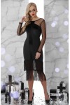 Чорне плаття с бахромою Багіра GL703301