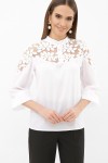 Белая блузка с воротником стойкой Аяна д/р GL5216601