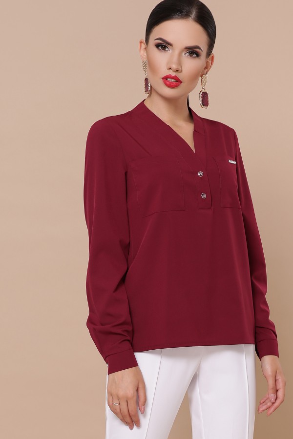 Блуза Жанна д/р GL49532 цвет бордо