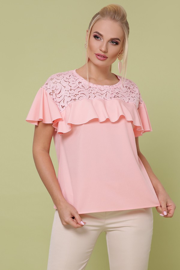 блуза Мелания-Б к/р 48583 цвет персик