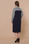 Платье Джоси-Б д/р GL51158 цвет синий-лапка м.черная