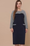 Платье Джоси-Б д/р GL51158 цвет синий-лапка м.черная