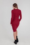 Вязаное платье Лена SWPW55907 цвет бордо