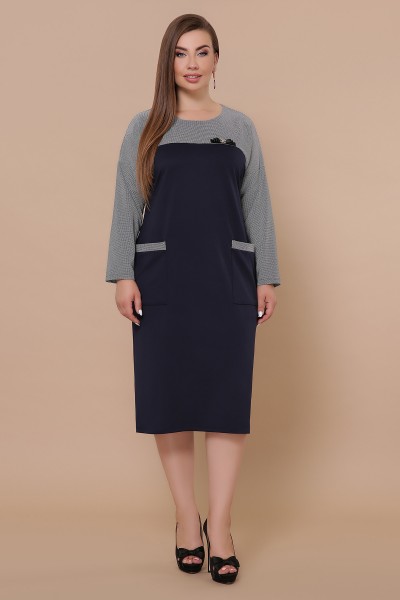 Сукня Джосі-Б д/р GL51158 колір синій-лапка м. чорна