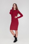 Вязаное платье Лена SWPW55907 цвет бордо