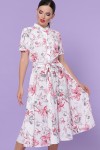 Платье Изольда к/р GL49651 цвет белый-крупный цветок