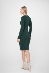 Вязаное теплое платье Лена SWPW55908 цвет темно-зеленый