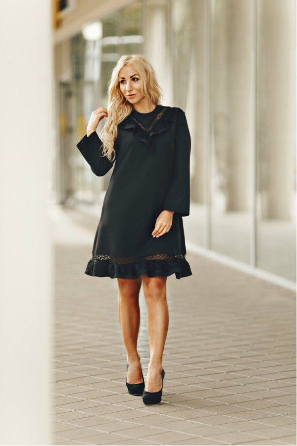 Класичне жіноче плаття Сакура AD1887 чорного кольору