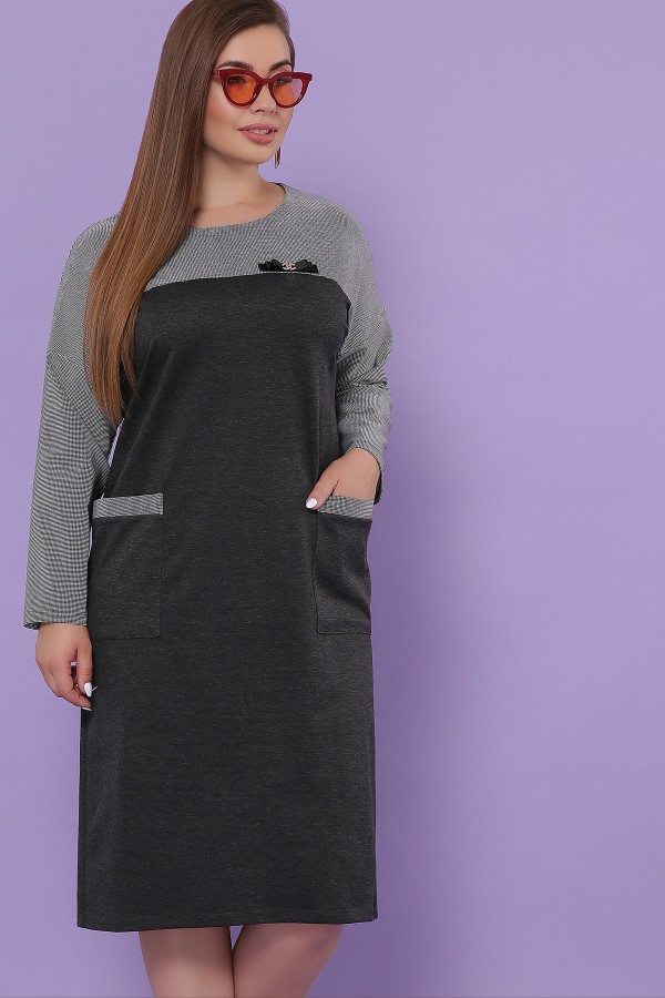 Сукня Джосі-БФ д/р GL51159 колір-т. сірий-лапка м. чорна