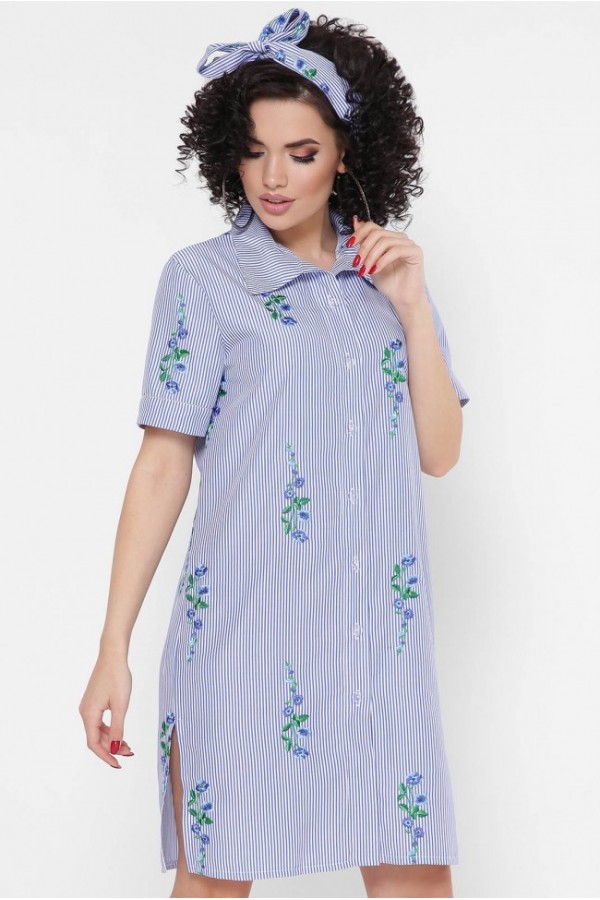 Платье-рубашка Sophie PL-1767D цвет синий