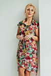Літнє плаття-сорочка Белла 015 AD1835 квіти на бордовому тлі