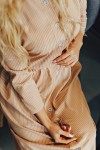 Сукня-сорочка оптом від виробника Рената AD1869 смужка бежевого кольору