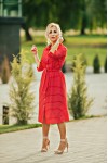 Повседневное трикотажное платье Белла 016 AD1846 красного цвета