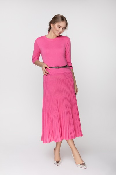 Вовняне плаття Корсика SWPW70302 колір рожевий