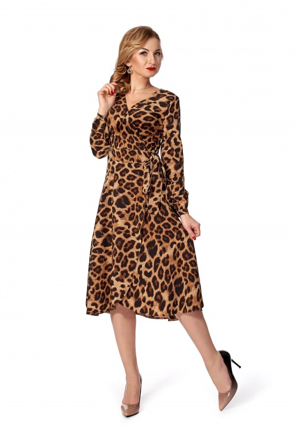Коктейльное платье  2019 леопард SF1129 