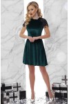 Коротке плаття з велюру Діана GL719801 смарагдового кольору