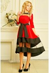 Платье с сеткой Айрис  AD715801 красного цвета 