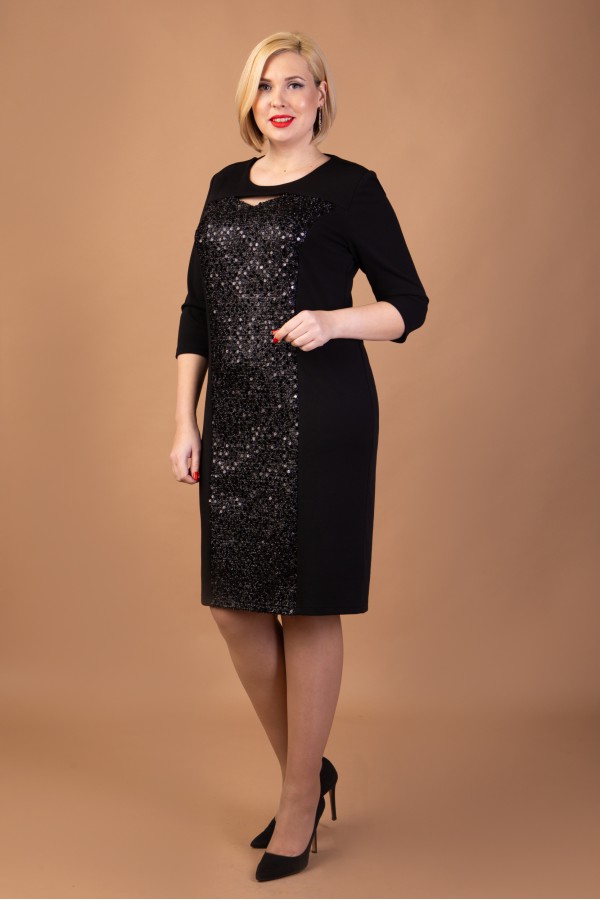 Коктельне чорне плаття  великого розміру  VN41401