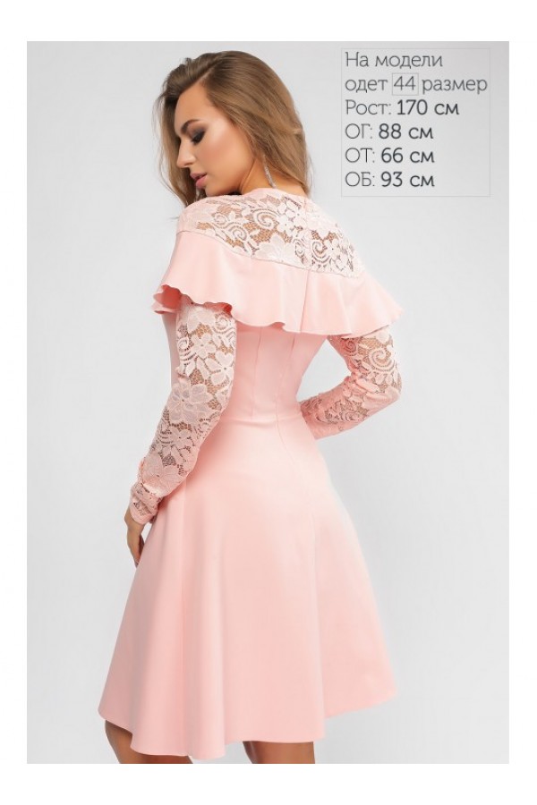 Розовое праздничное платье LP310701Эстель
