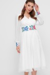  Этно-платье  миди Лианна GL8619 белое принт