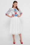  Этно-платье  миди Сария GL861801 белое принт