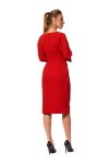 Праздничное платье миди с поясом SL123301 красное