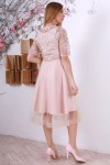 Святкове рожеве плаття з євросіткою YM32012 пудра