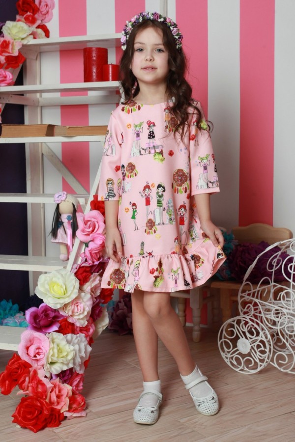 Платье   детское  персиковое 02402 