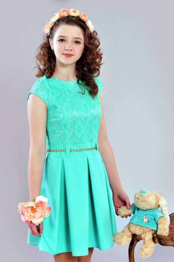 Платье подростковое бирюзовое  DV36602