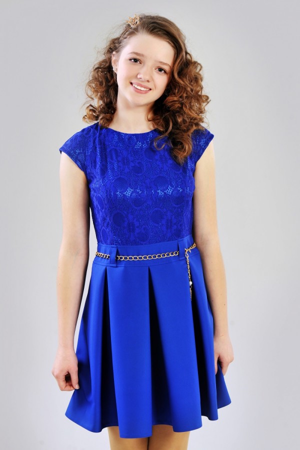  Плаття  підліткове  синє DV36604