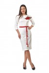 Молодіжне плаття Емілія 0252-1 вишиванка біла