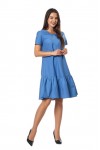 Летнее платье Бриана из льна 0255-5 синее  