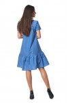 Летнее платье Бриана из льна 0255-5 синее  