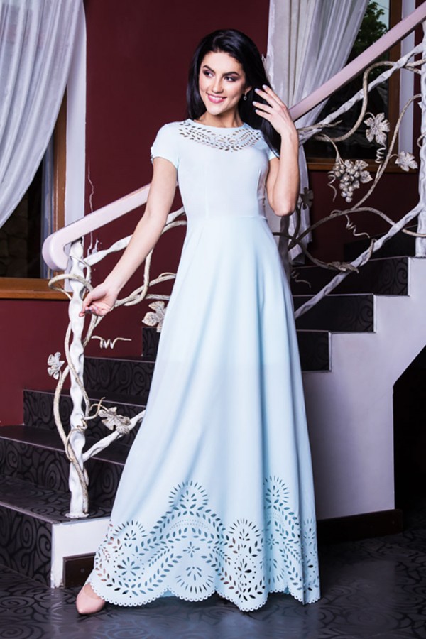 Довге блакитне плаття SL731-5 від виробника