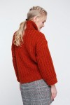Теплый вязаный терракотовый свитер SW444200000