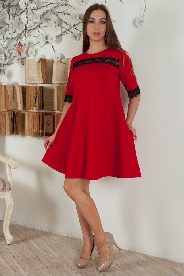 Красное торжественное платье YM27001