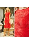 Платье гипюровое Мелания AD14902 красное