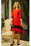 Осеннее красное платье  Амели AD18608
