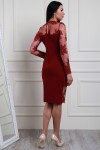 Роскошное бордовое платье 2018 AL64505 с кружевом