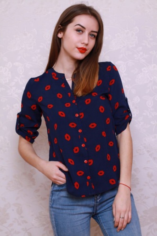 Сорочка 449 темно-синій