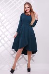 Изумрудное платье 2018 Лика GL002204 с ассиметричным низом