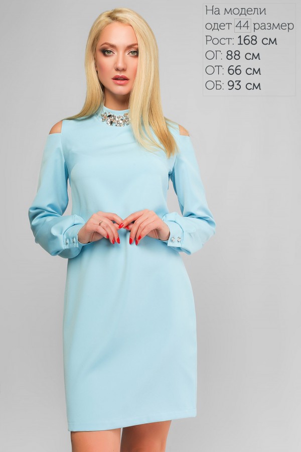 Модное платье 2018 LP311505 Анта голубого цвета
