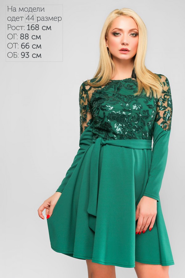 Стильное платье 2018 LP317801 Алекса зеленого цвета