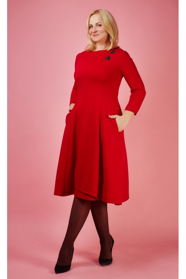 Осіннє червоне плаття великого розміру