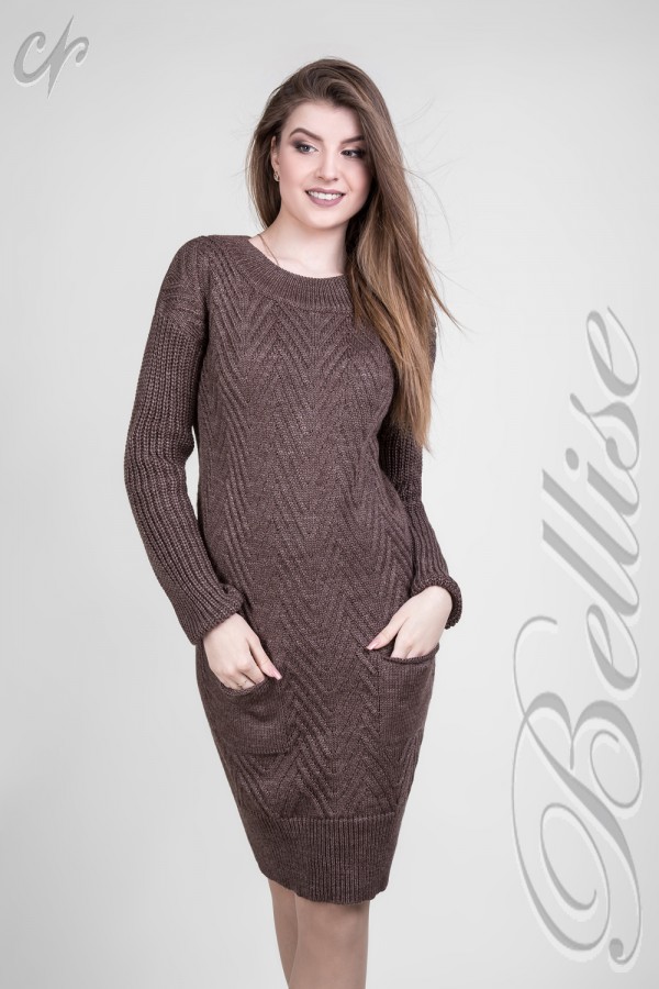 Вязаное платье 2018 TB141301 Bellise бронзового цвета