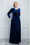 Длинное платье большого размера 2018 VN31902 синее