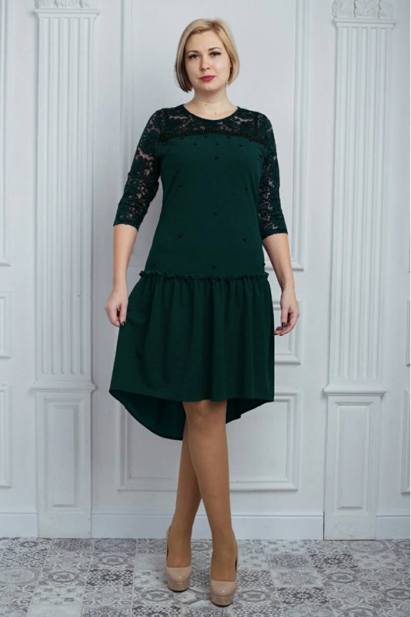 Красиве зелене плаття великого розміру VN32403 Ілалія